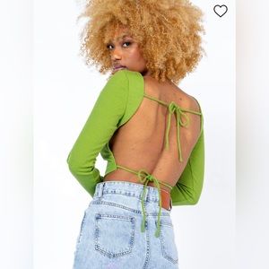 Leonardo Long Sleeve Crop Top Green